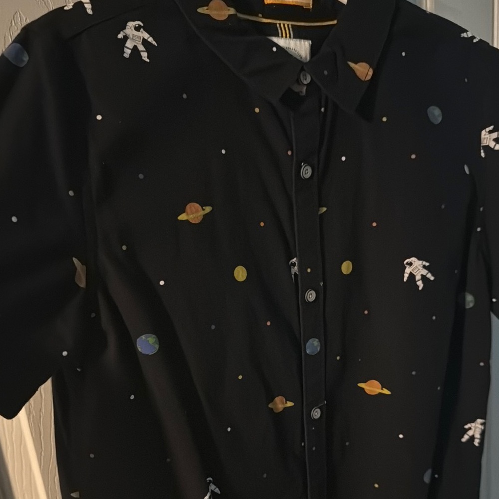 Astronaut Print Black Shirt